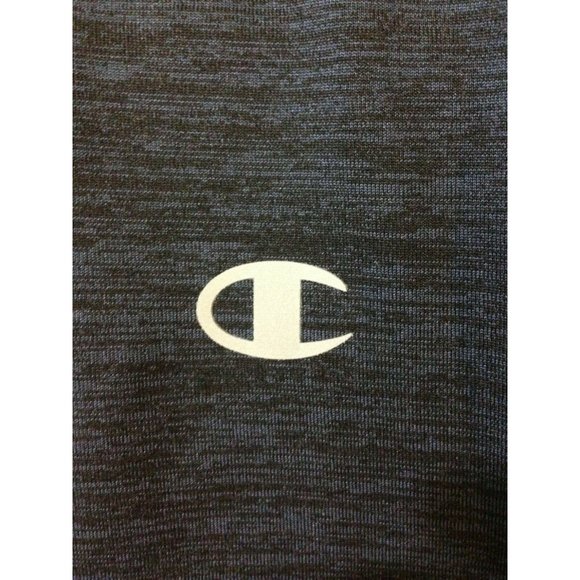 Champion Men's Heather Blue Crew Neck Polyester Short Sleeve Athletic Shirt Sz L - Picture 2 of 6